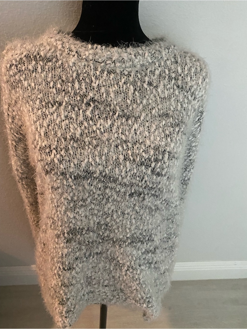 SO Plush Marled Gray Crewneck Sweater